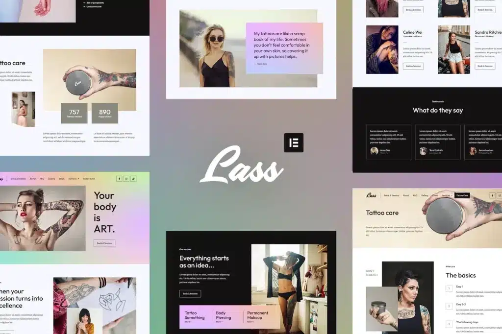 Lass – Tattoo Artist & Piercing Studio Elementor Template Kit