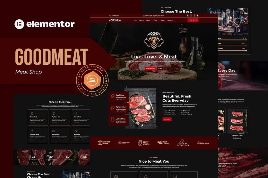 Goodmeat – Meat Shop & Butcher Elementor Template