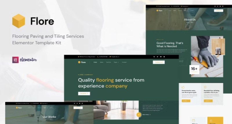 Flore – Flooring & Tiling Services Elementor Template