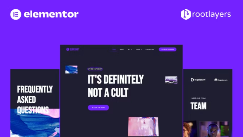 SuperNFT – NFT Portfolio Elementor Pro Full Site Template