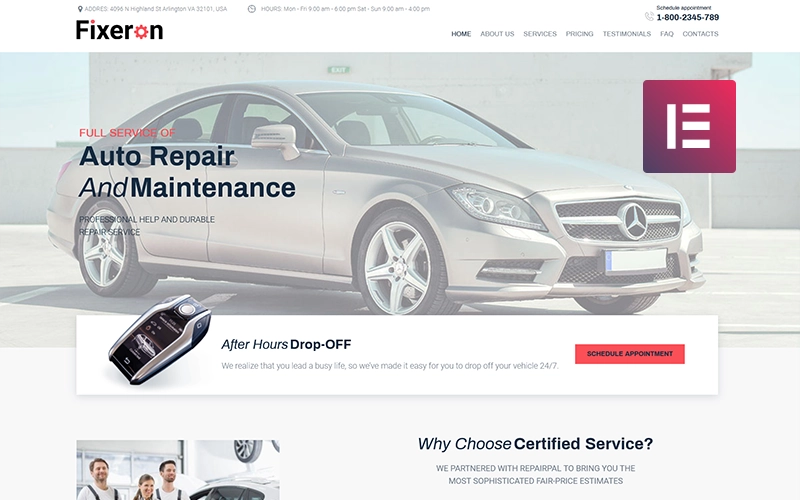 Fixeron – Car Repair WordPress Elementor Theme WordPress Theme