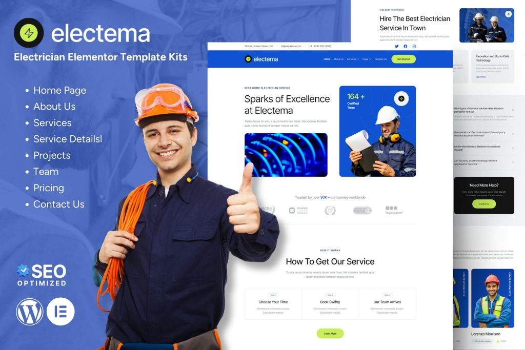 Electema – Electrician Service Elementor Template
