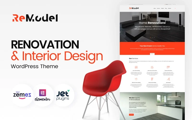Remodel – Renovation & Interior Design WordPress Theme