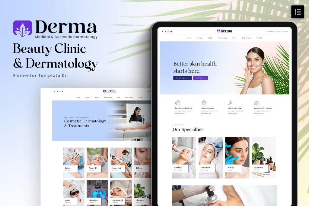 Derma – Beauty Clinic & Dermatology Elementor Template