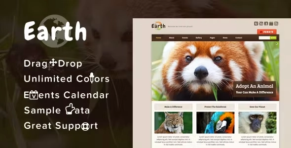 Earth – Eco/Environmental NonProfit WordPress Theme