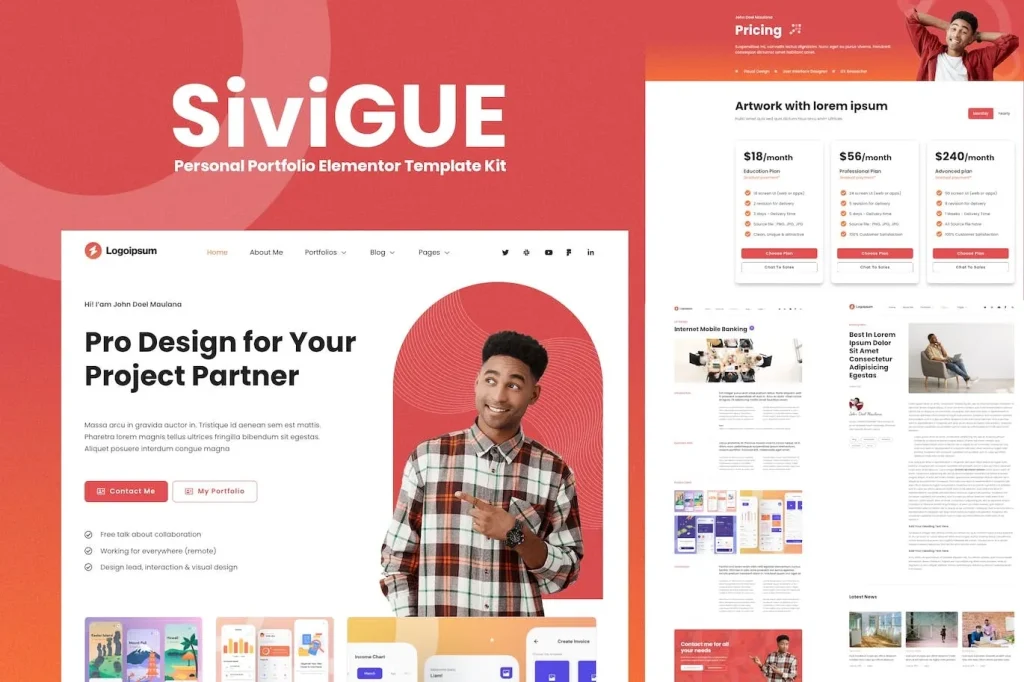 SiviGUE – Personal Portfolio Elementor Template