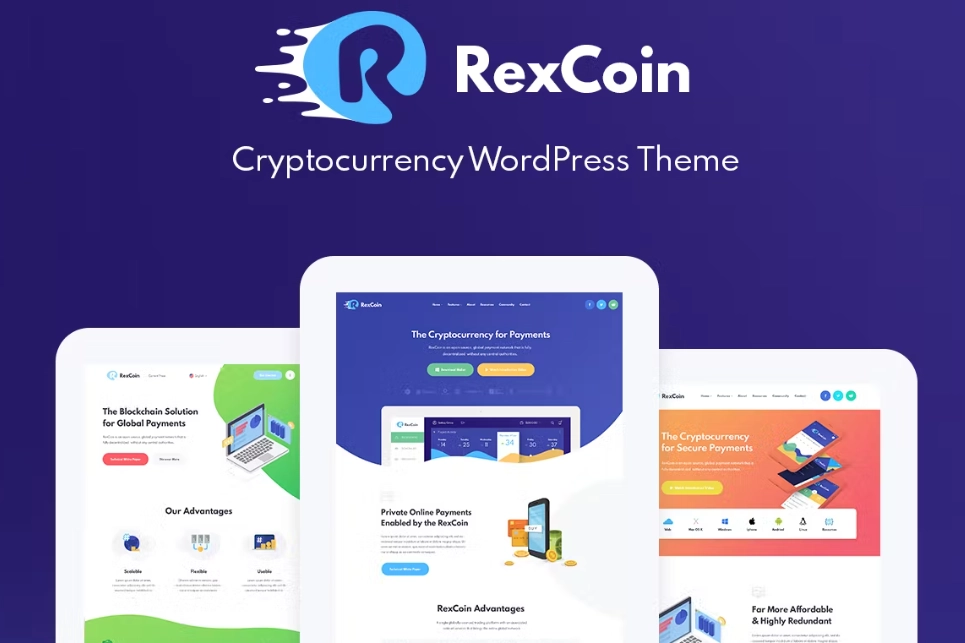 RexCoin – Cryptocurrency & Coin ICO WordPress