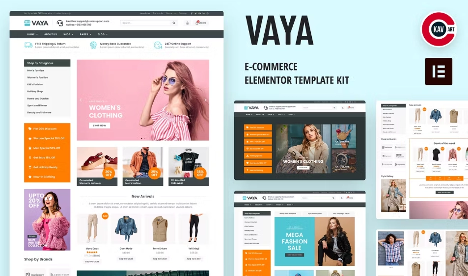 Vaya – E-commerce Elementor Template