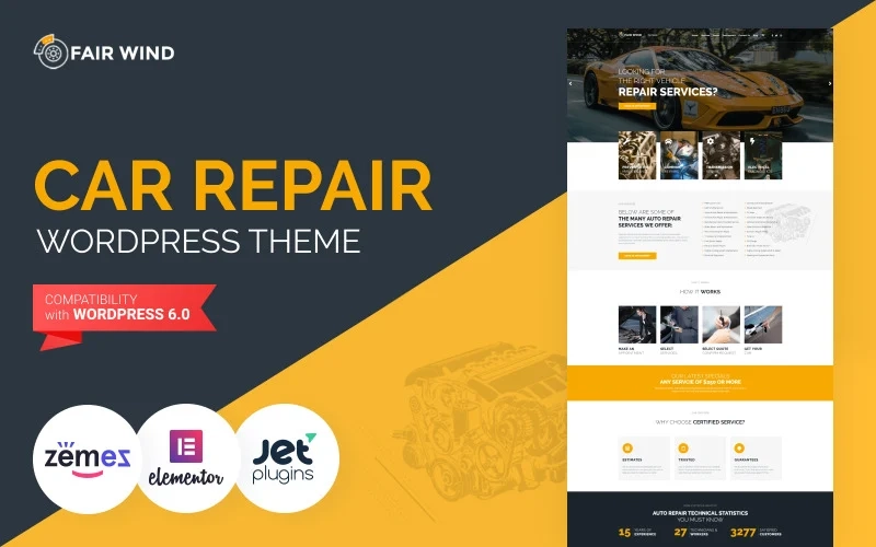 Fair Wind – Car Repair Modern WordPress Elementor Theme WordPress Theme