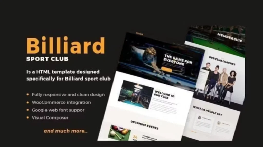 Billiard – Creative Sporting WordPress Theme