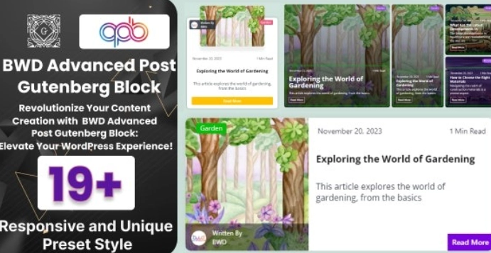 BWD Advanced Blog Post Block Plugin For Gutenberg