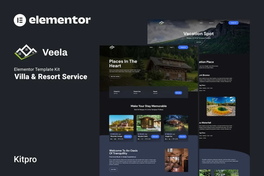 Veela – Vacation Rental & Resort Elementor Template