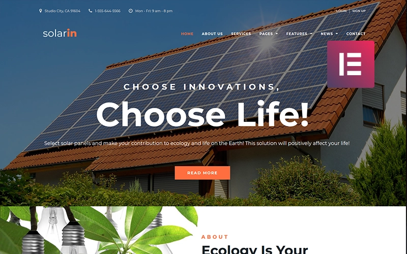 Solarin – Solar Energy Company WordPress Elementor Theme WordPress Theme