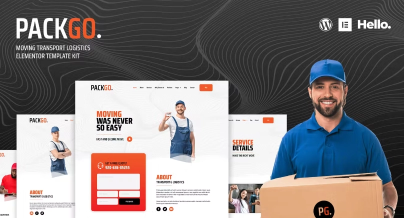 PackGo – Moving Transport Logistics Elementor Template