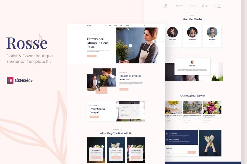 Rosse – Florist & Flower Boutique Elementor Template