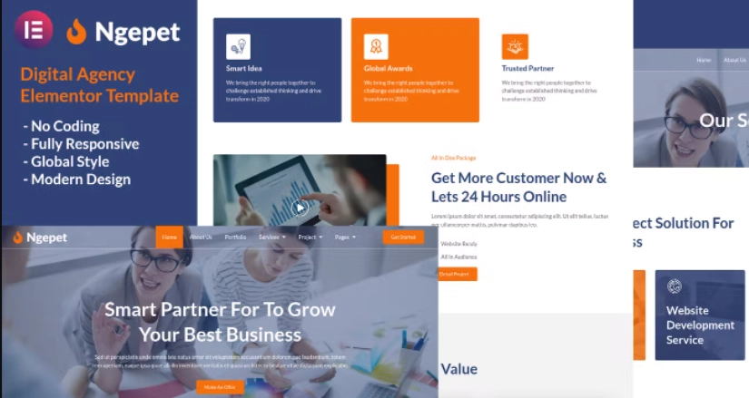 Ngepet – Creative Agency Company Elementor Template