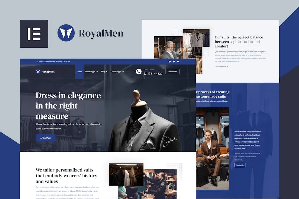 RoyalMen – Tailored Suits Elementor Pro Template