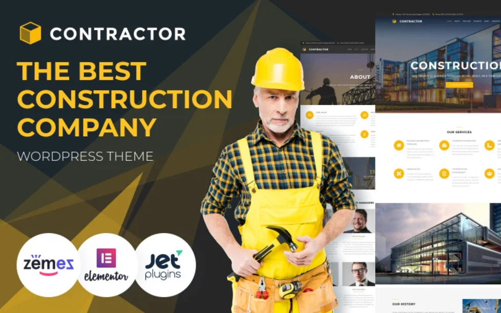 Contractor – Architecture & Construction Company WordPress Elementor