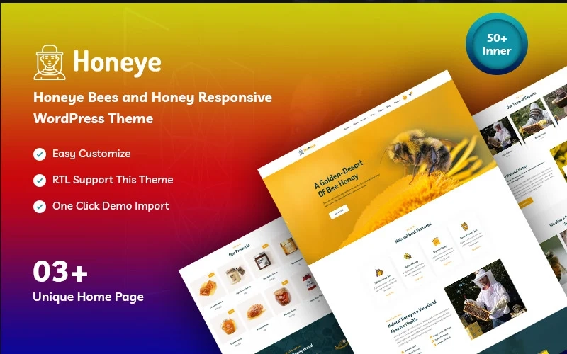 Honeye – Bees and Honey Responsive WordPress Theme