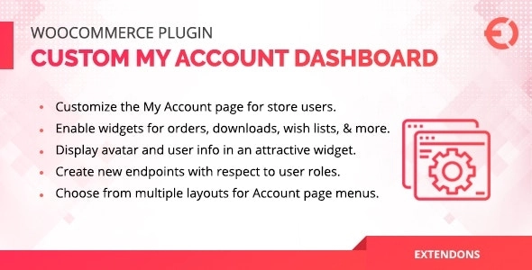 Extendons – Woocommerce Customize Account Dashboard Plugin