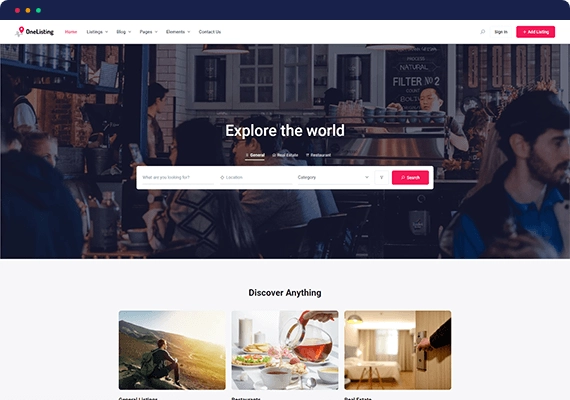 OneListing – Minimal WordPress Directory Theme