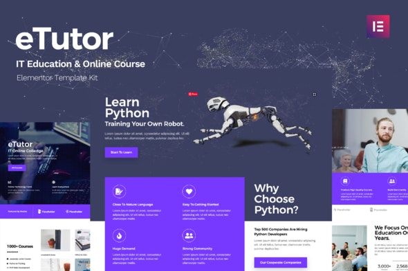 eTutor – Education & Online Course Elementor Template