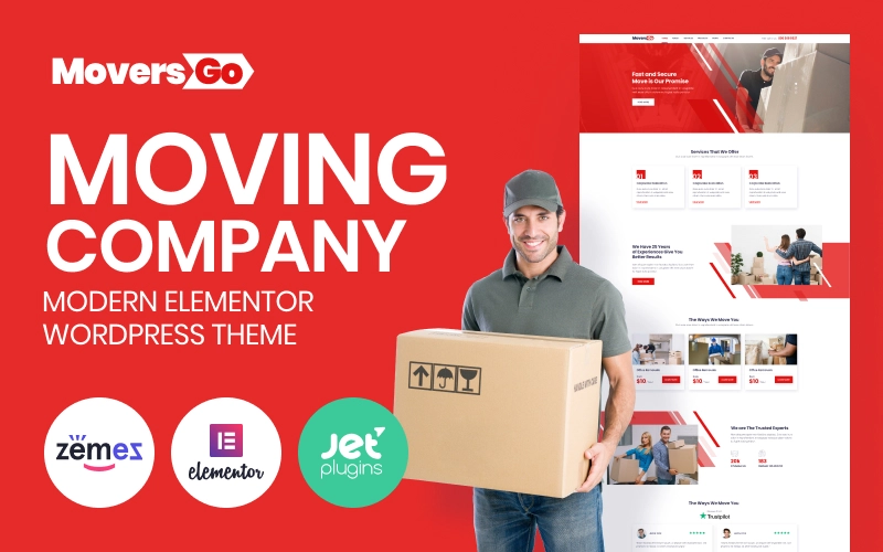 MoversGo – Moving Company Modern WordPress Elementor Theme