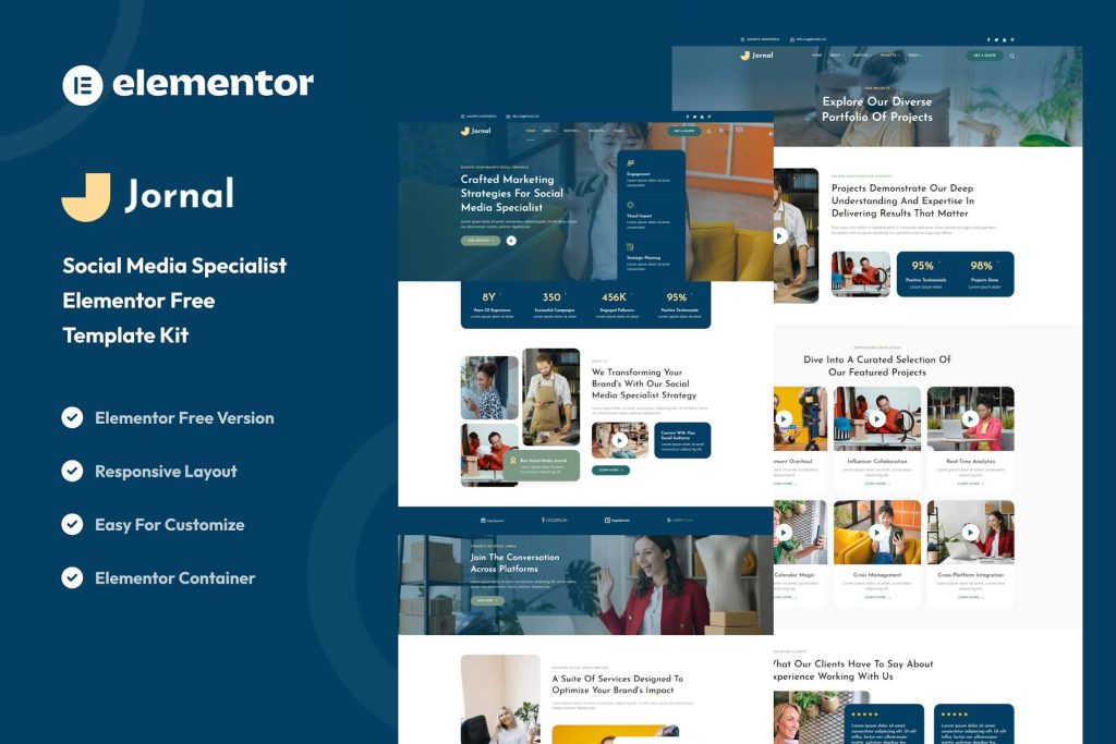 Jornal – Social Media Specialist Elementor Template