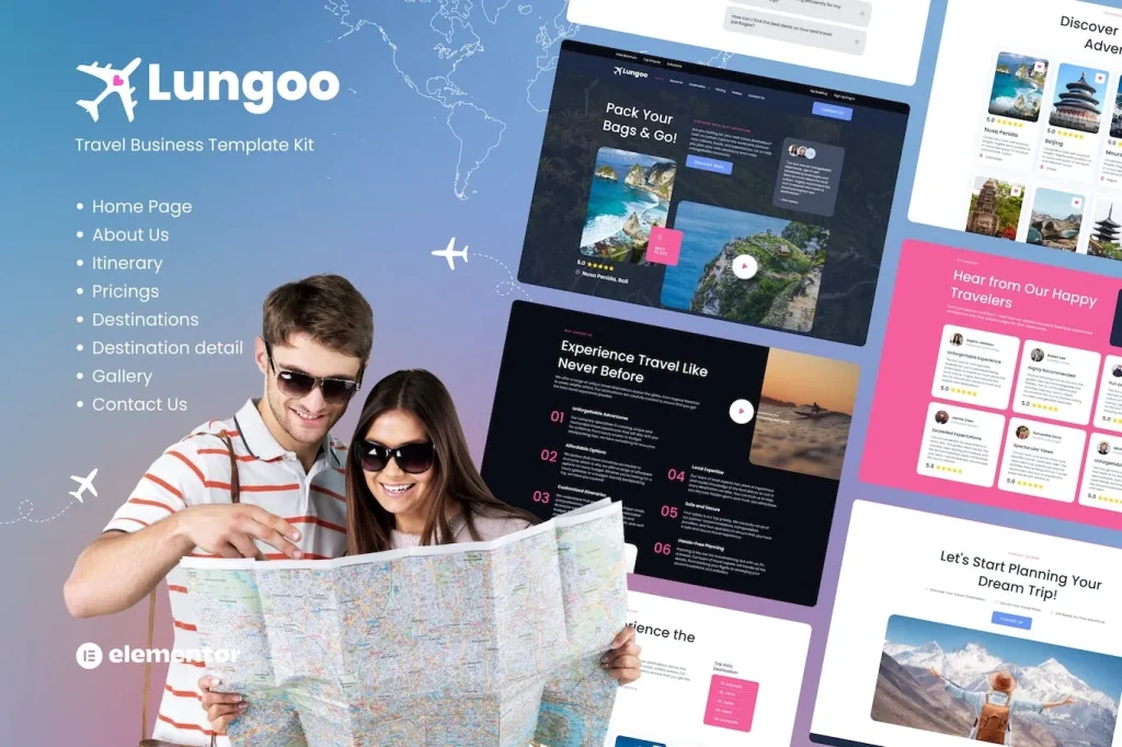 Lungoo – Travel Business Elementor Template