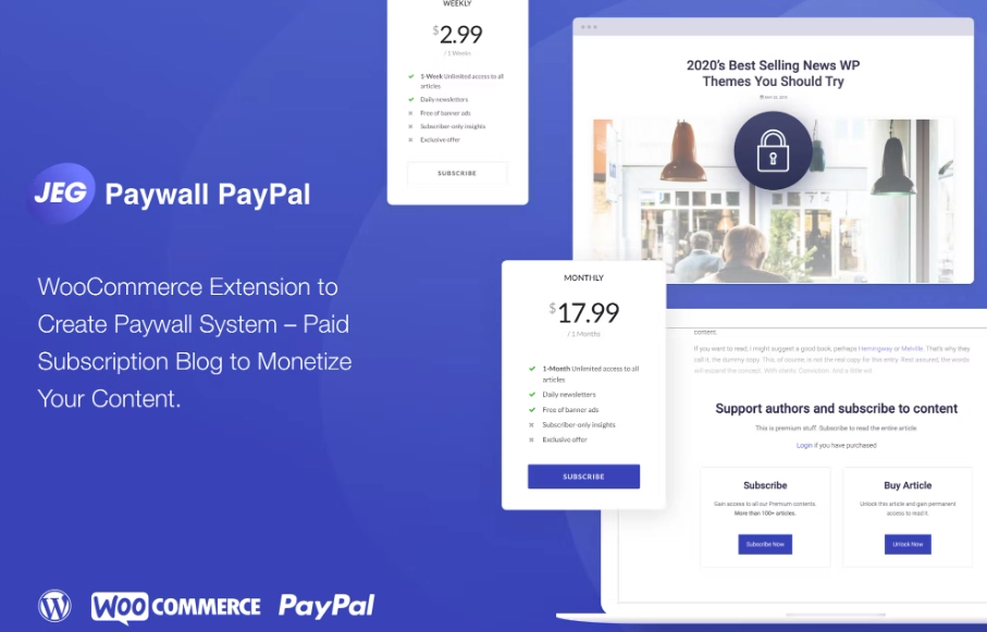 Jeg Paywall Paypal – WooCommerce Extension
