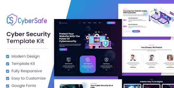 CyberSafe Security Elementor Template Kit