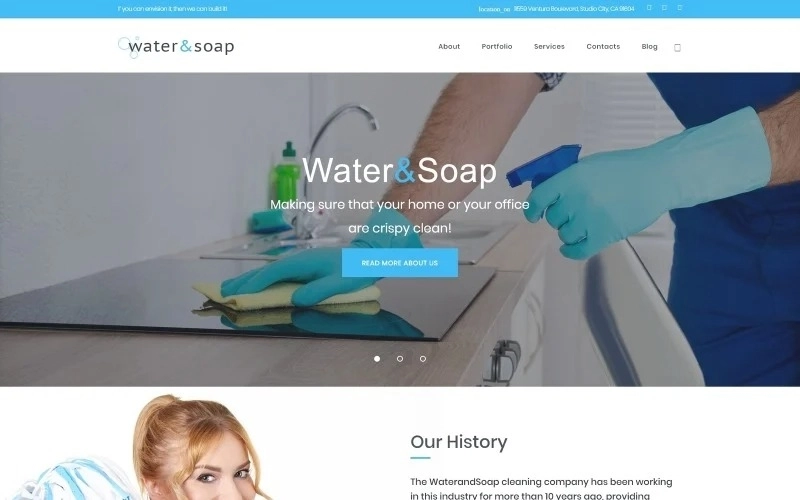 Water And Soap – Cleaning Service Company WordPress Theme
