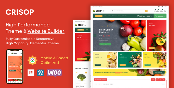 Crisop – Grocery & Organic Food Shop Elementor WooCommerce Theme