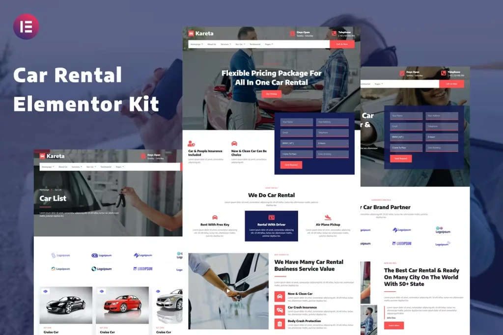 Kareta – Car Rental Services Elementor Template