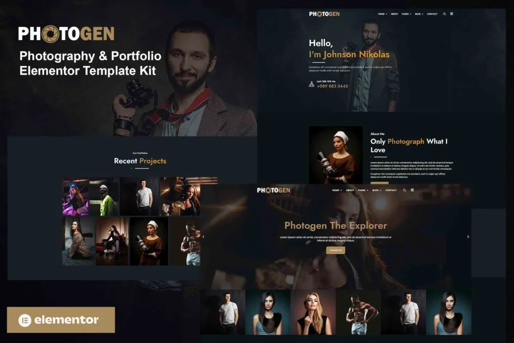 Photogen – Photography & Portfolio Elementor Template