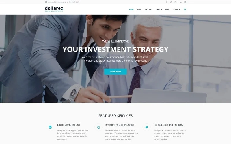 Dollarex – Investment Company & Finance WordPress Theme