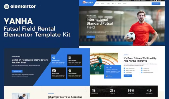 Yanha – Futsal Field Rental Elementor Pro Template