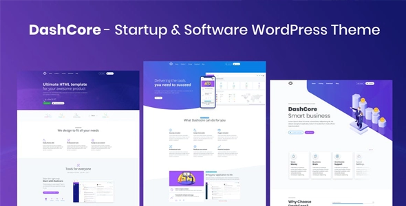 DashCore – Startup & Software WordPress Theme