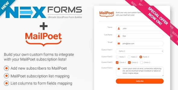 NEX-Forms ADD ON – MailPoet