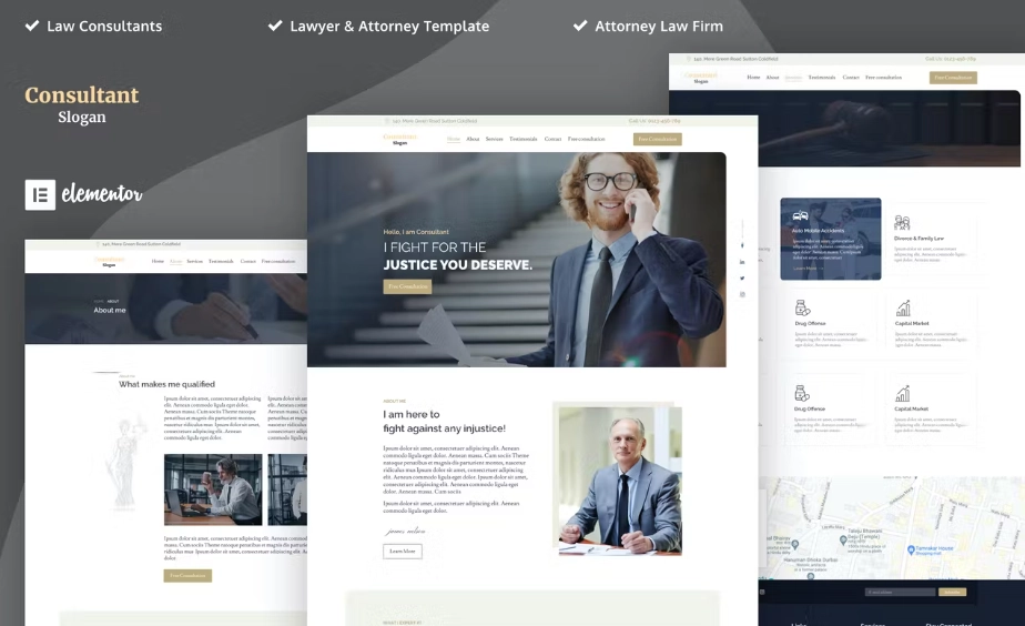 Consultants – Lawyer & Attorney Elementor Template