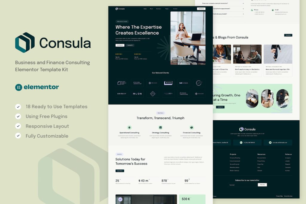 Consula – Business and Finance Consulting Elementor Template