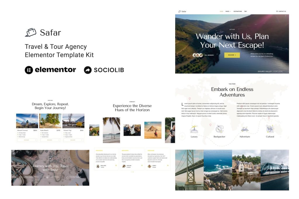 Safar – Travel & Tour Agency Elementor Template