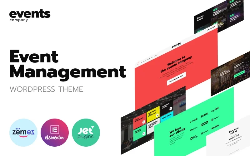 Events company – Innovative Template For Event Management Website WordPress Theme