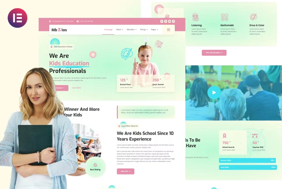 Mbolos – Kids School Profile & Promotion Elementor Template