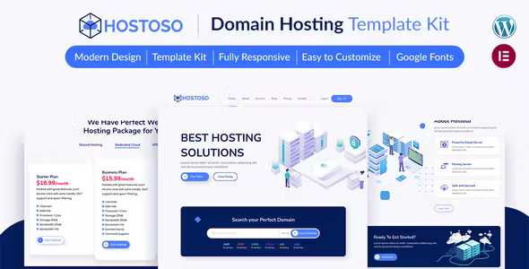 Hostoso Hosting Elementor Template Kit