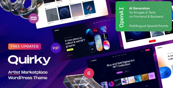 Quirky – NFT, Token & Artist Marketplace WordPress Theme