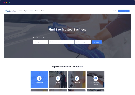 dService – Best Service WordPress Directory Theme