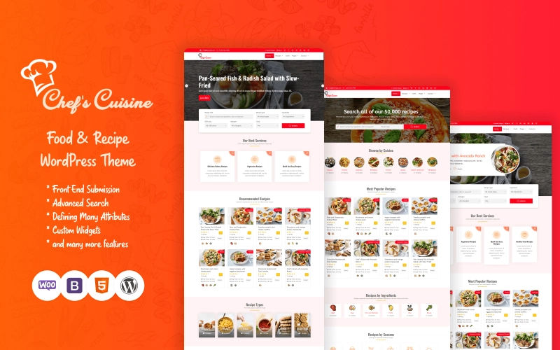 Chef’s Cuisine – Responsive Recipe WordPress Theme
