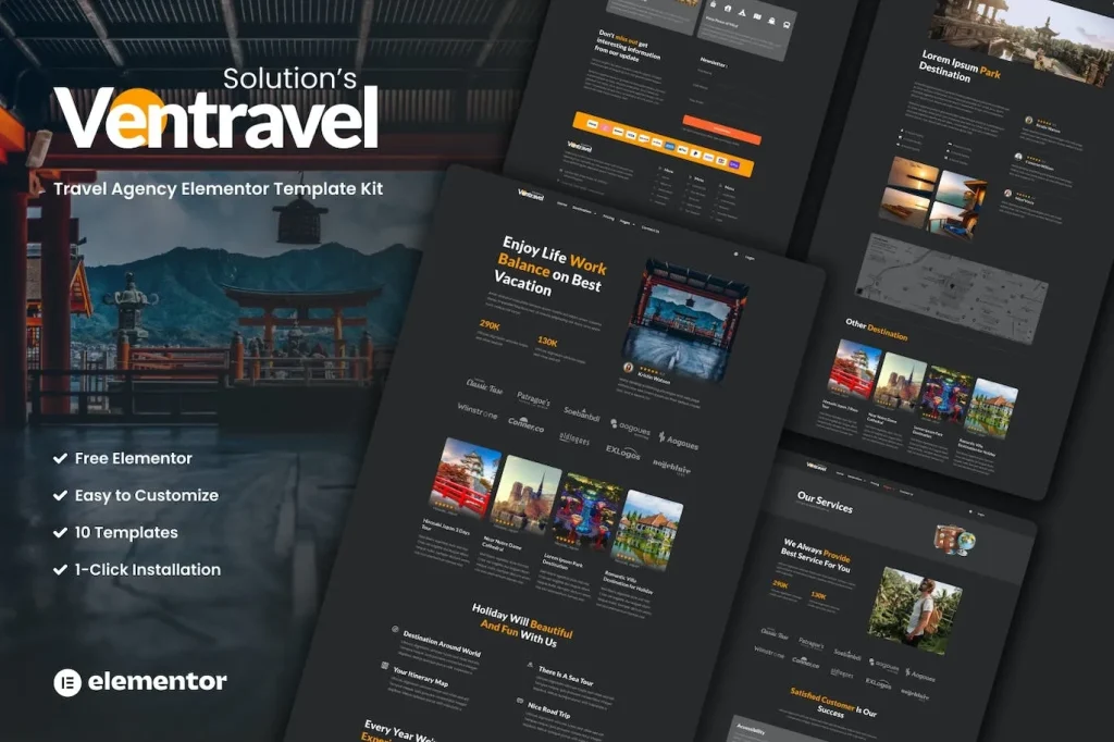 Ventravel – Traveling Agency Elementor Template