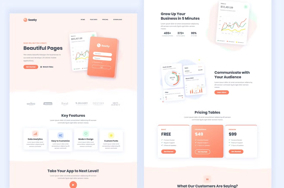 SaaSy – SaaS & App Landing Page Template